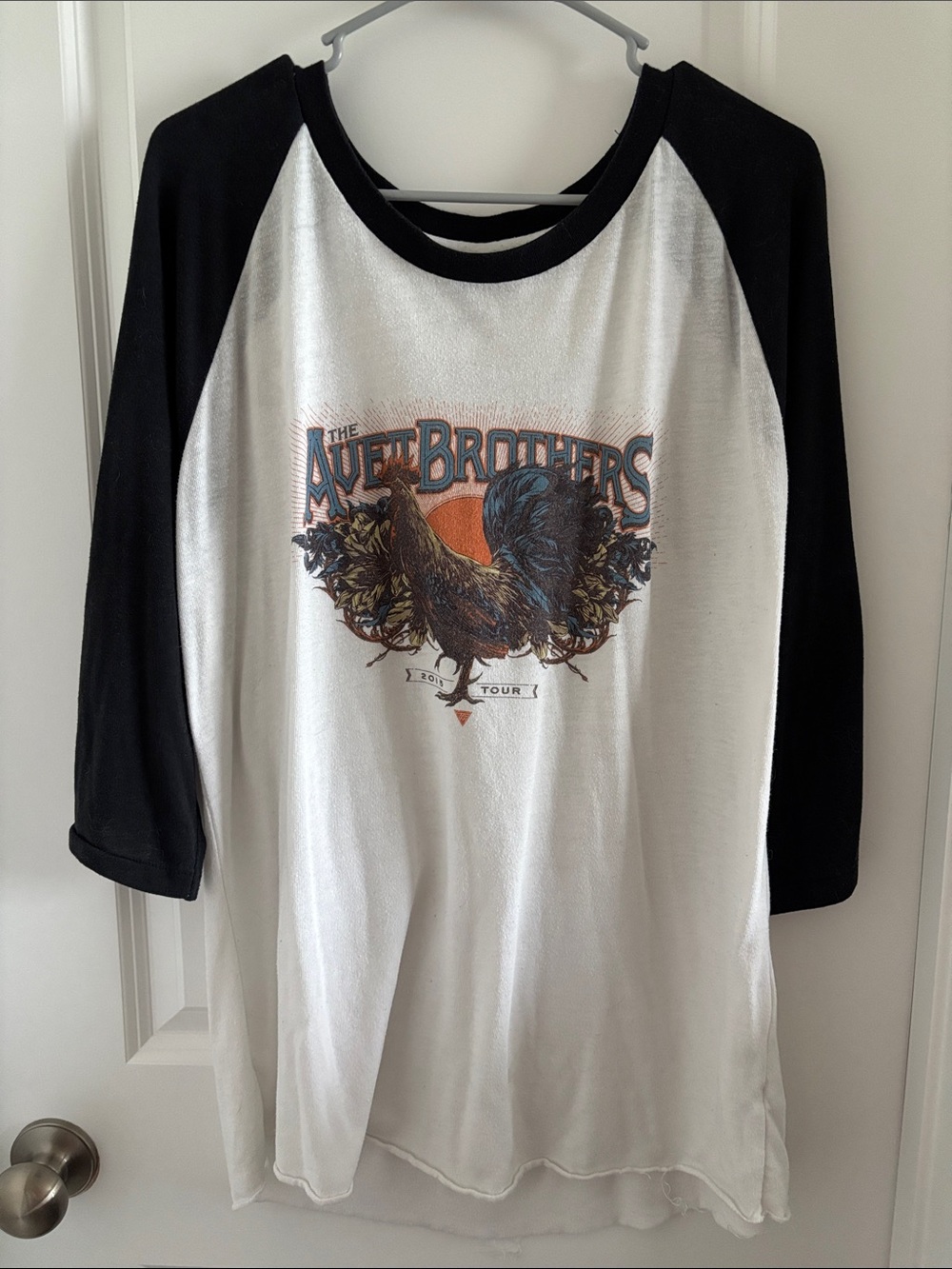 Black & White Raglan Avett Bros Tour Shirt - 2015